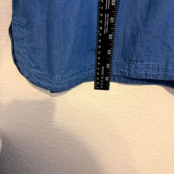 Old Navy Women's Blue denim button-up shirt dress XS - Picture 4 of 6